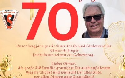 Herzlichen Glückwunsch Otmar Hilfinger zum 70. Geburtstag