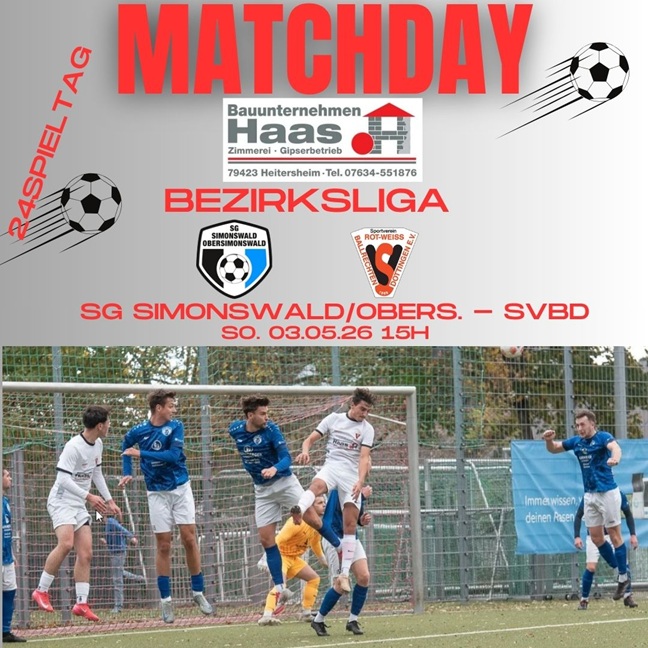 Erste gastiert am Sonntag bei der SG Simonswald/Obersimonswald