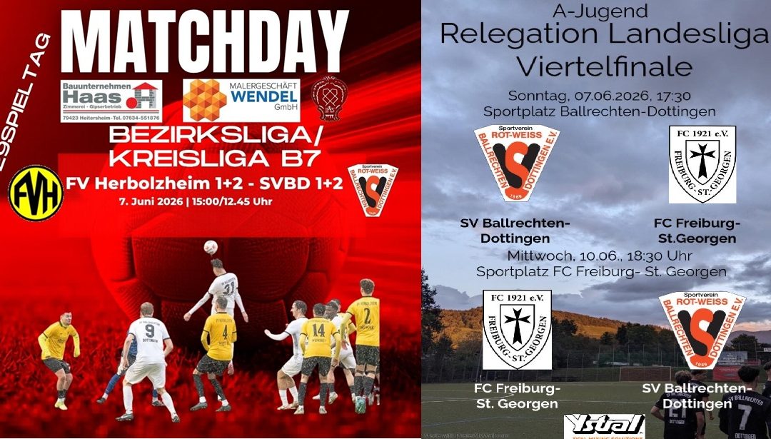 Erste gastgiert in Herbolzheim, A-Junioren Relegation gegen FC Frbg. St. Georgen, Spiel Förderteam leider abgesagt!