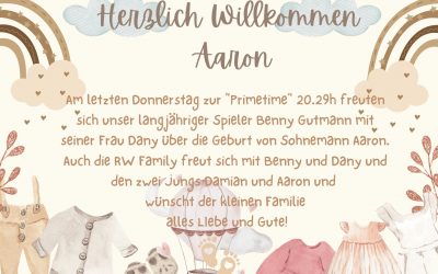 Benny, Dany und Damian freuen sich über die Geburt von Aaron!